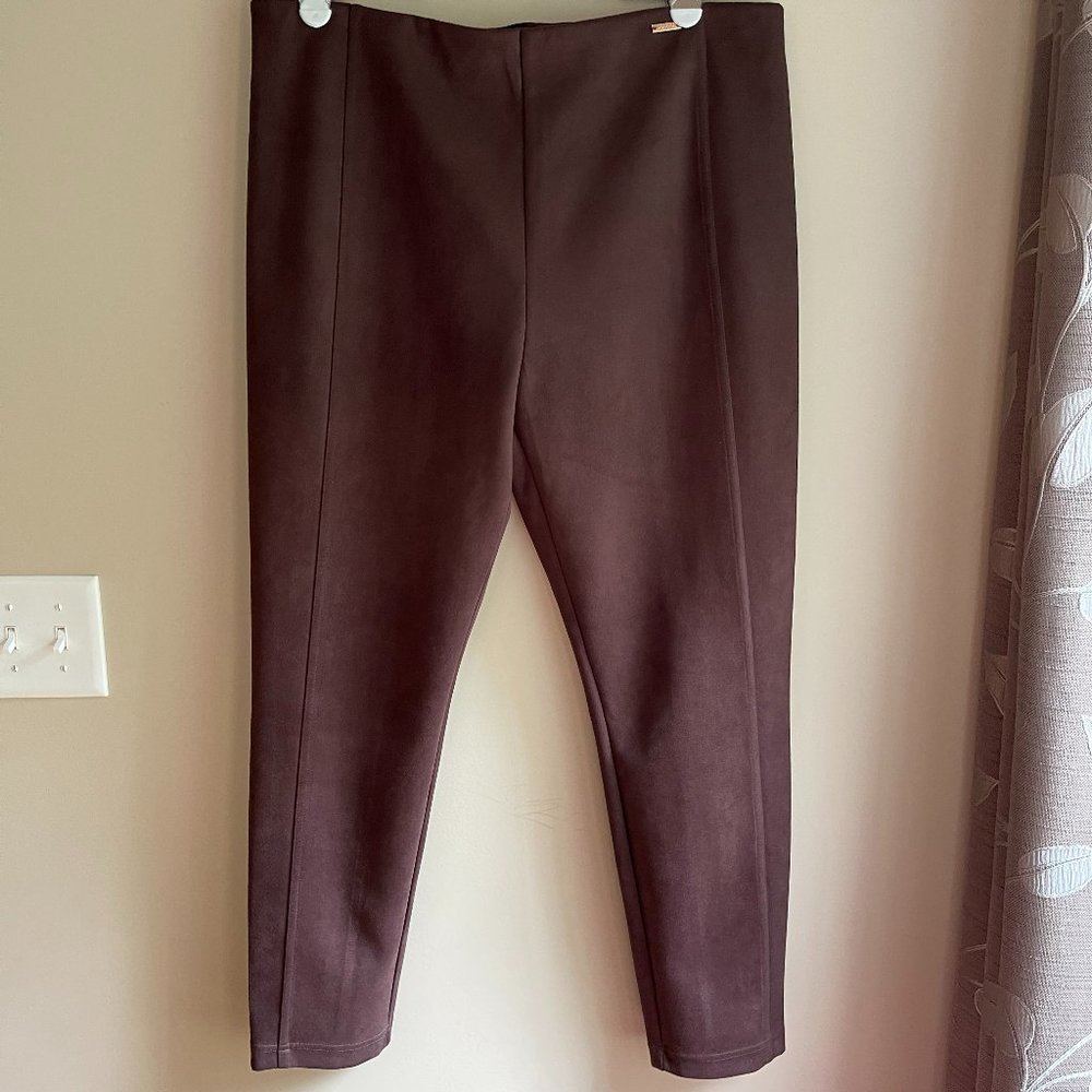 Ivanka Trump Faux Suede Pull on Pants - Size XL